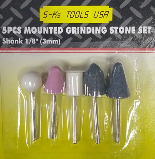 SKS 5pcs Mounted Grinding Stone 1/8 Shank Set - STC sk-s tools corp.